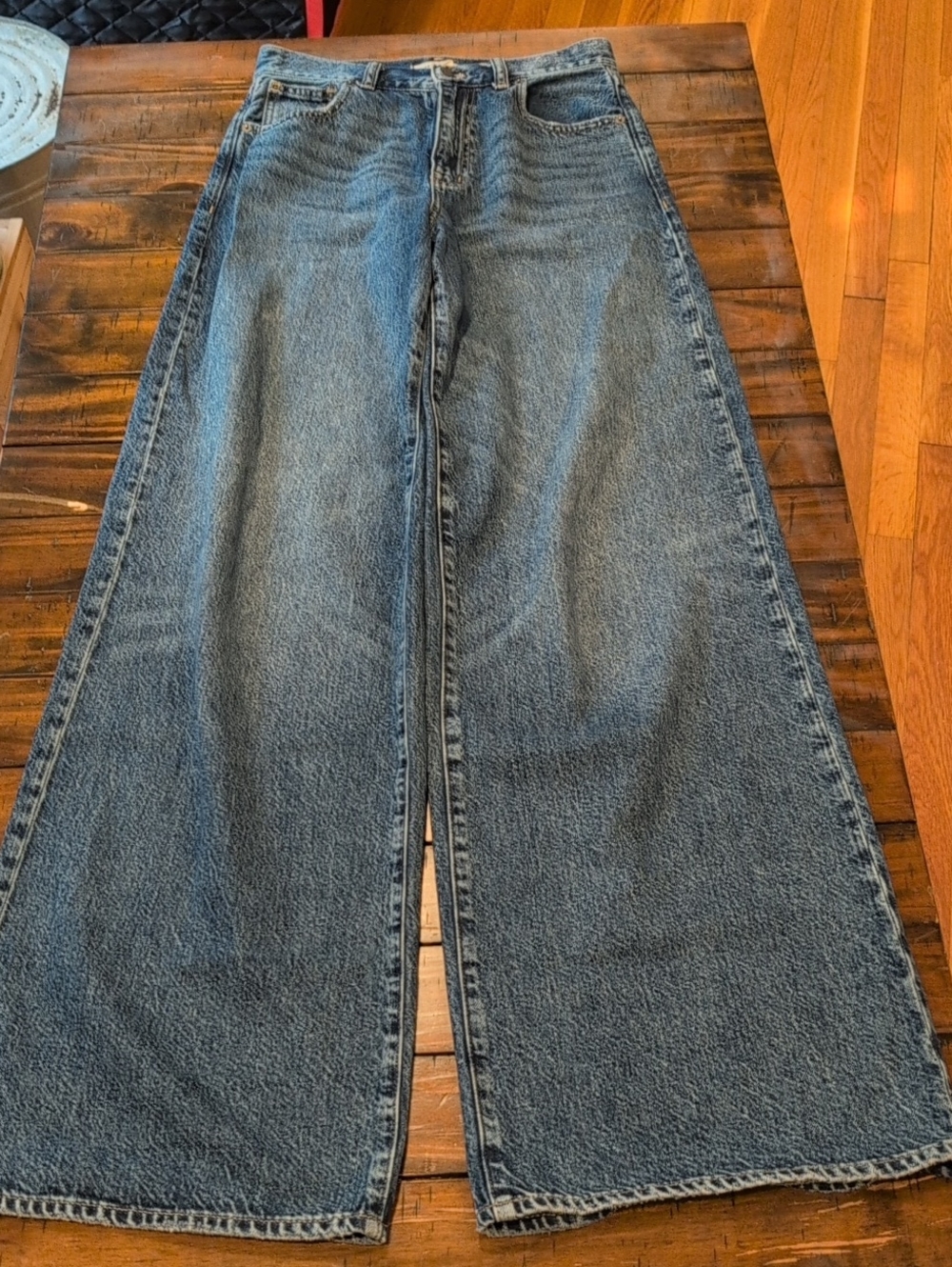 Madewell Tall Super Wide Leg Jeans Concho Wash - Picture 4 of 12